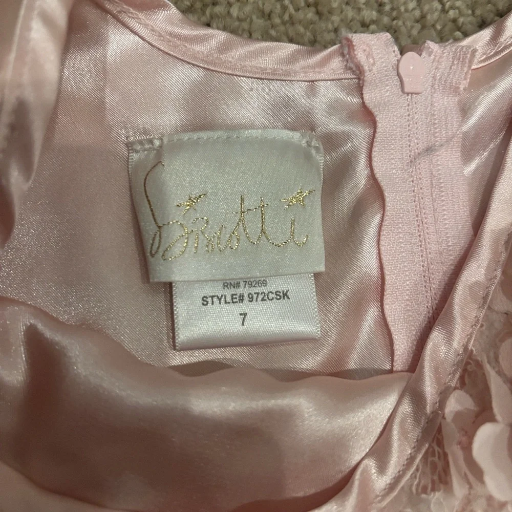 Pink Satin & Tulle Ruffle Kids Costume Dress